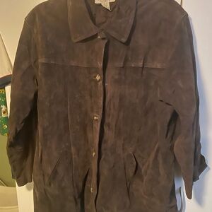 Women's 1x Brown Suede Jacket